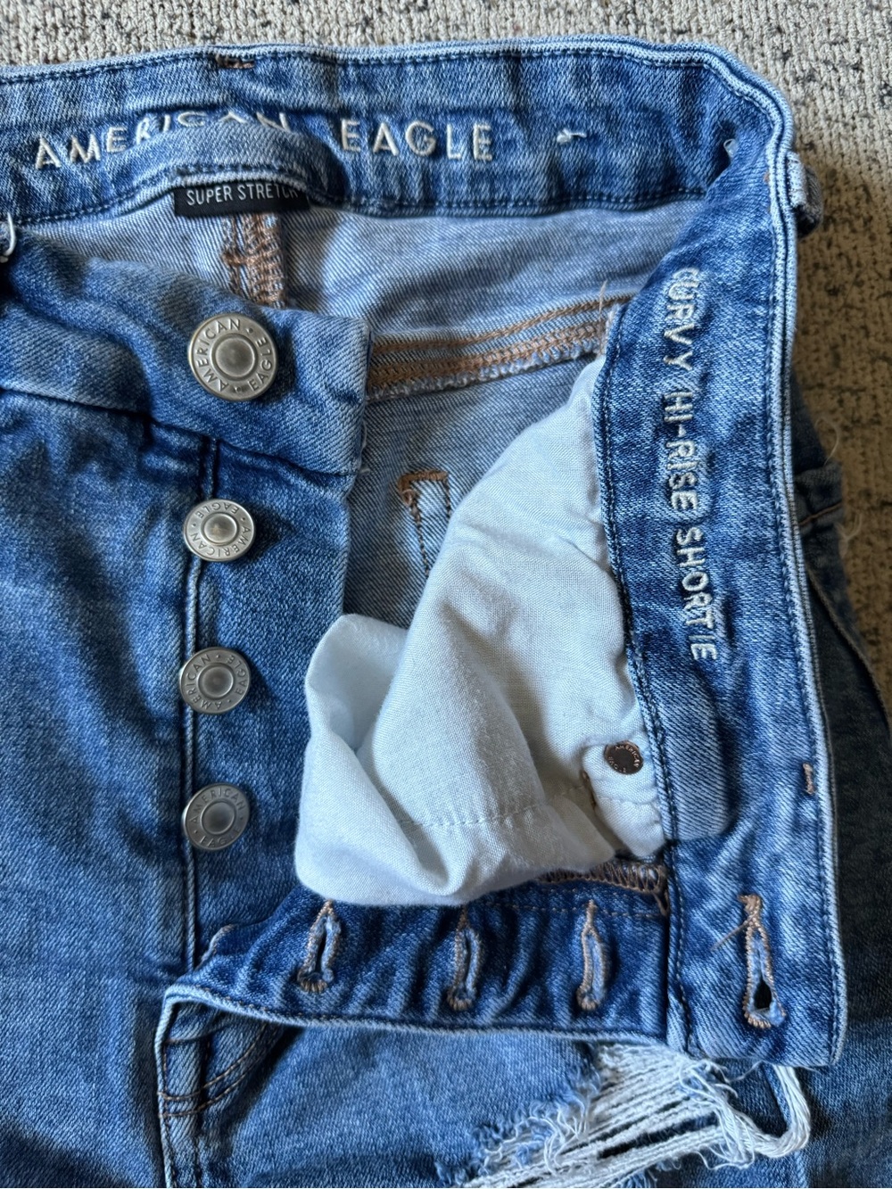 American Eagle Curvy High-Rise Shortie - Light Blue Pride Collection